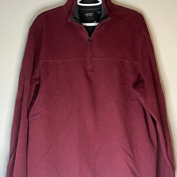 Arrow Men’s 1/4 Zip Maroon Sweater Size Large - Picture 9 of 12